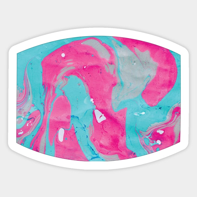 Pink & Blue Marble Swirl Sticker by KindlyHarlot